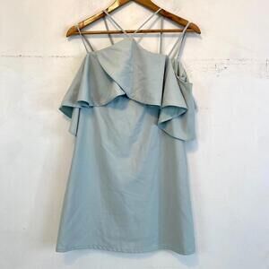 BY EGREIS sage green cold shoulder mini dress sz xs